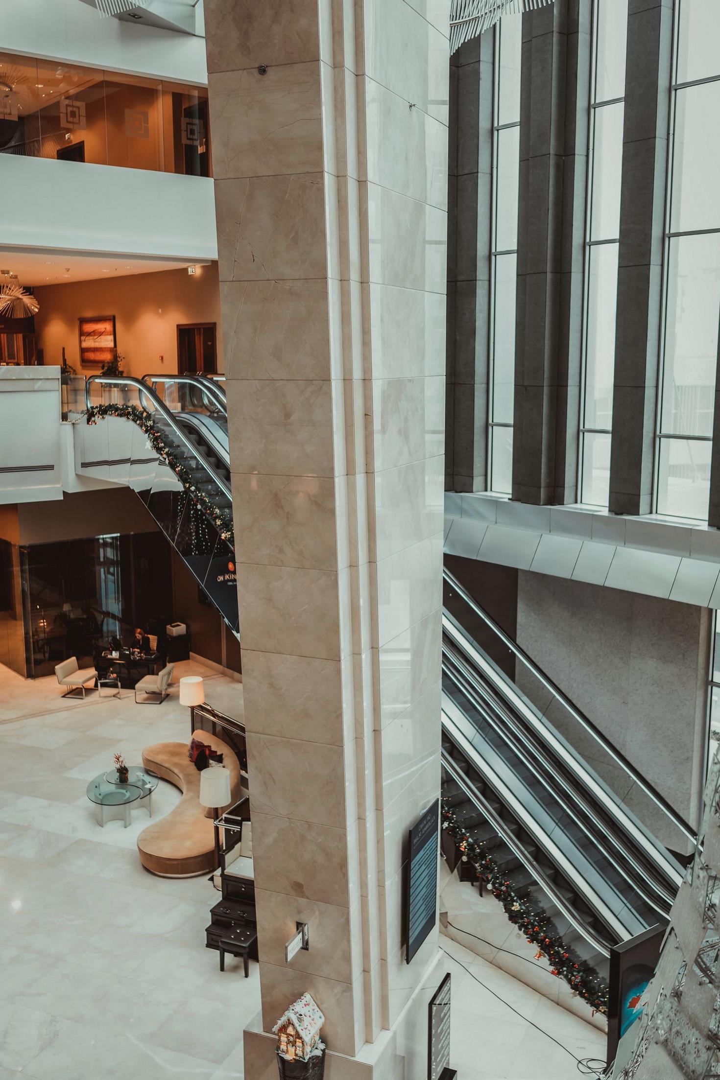 Hotel lobby interior details