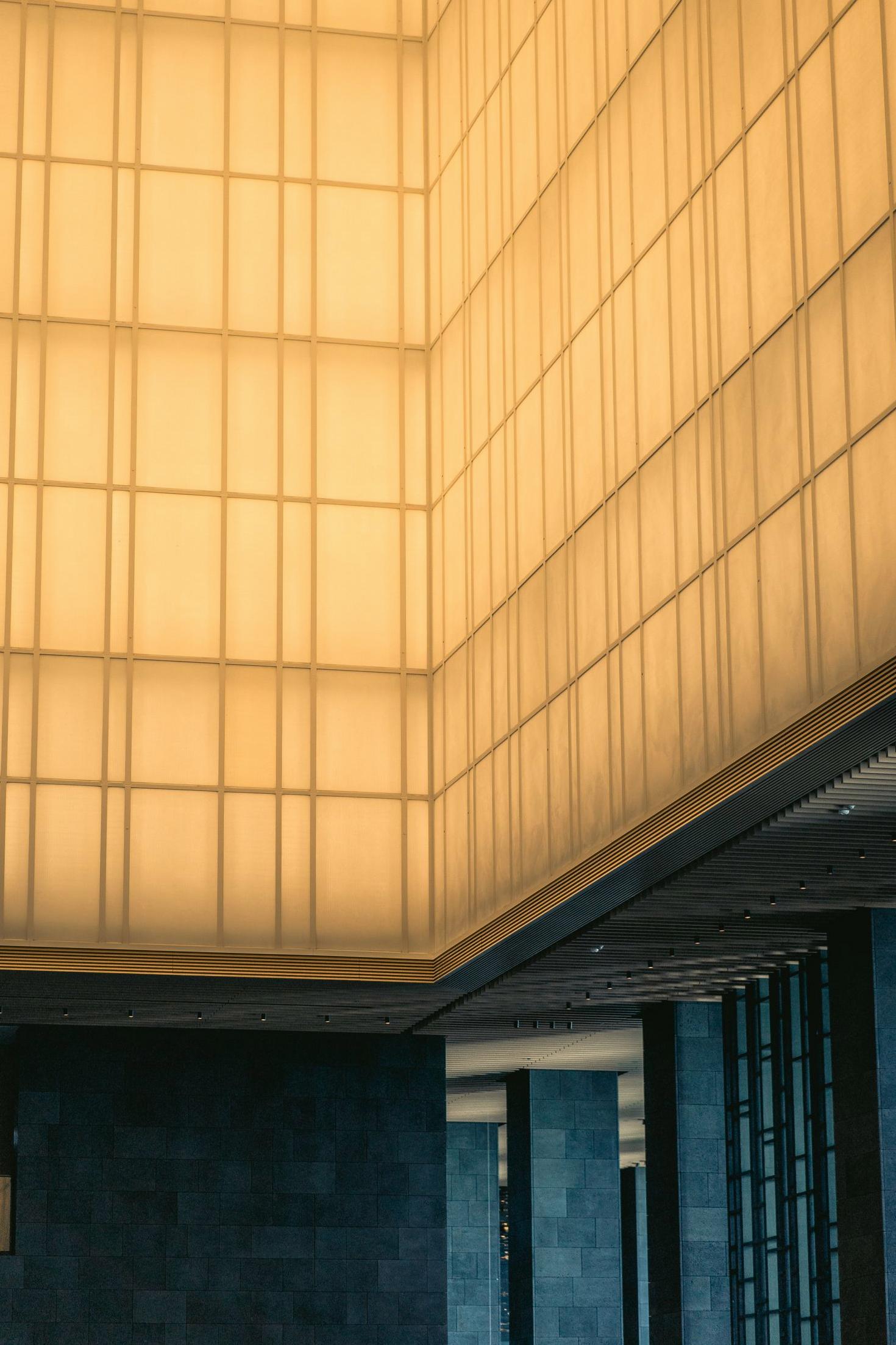 Modern hotel lobby lighting